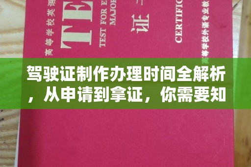 将乐驾驶证制作办理时间全解析，从申请到拿证，你需要知道的一切