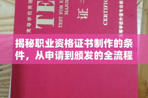将乐揭秘职业资格证书制作的条件，从申请到颁发的全流程解析